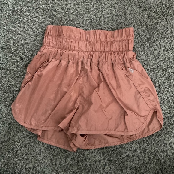 FP Movement by Free People Pants - FP Movement by Free People Pink Athletic Shorts with Elastic Waistband